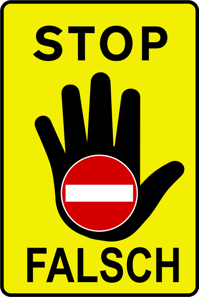 STOP Zły kierunek - znak stosowany w Austrii