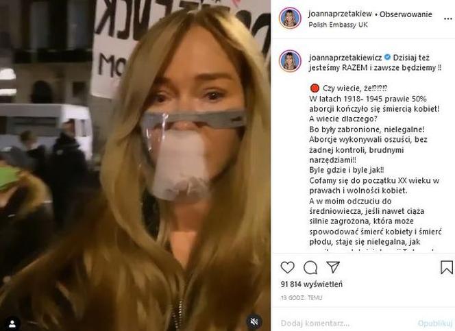 Joanna Przetakiewicz protestuje
