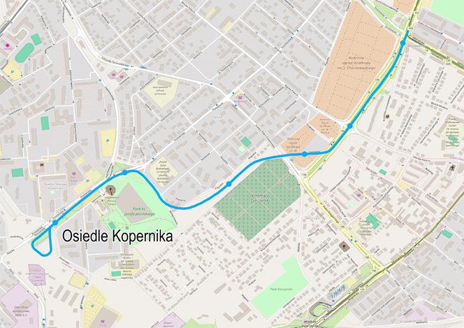 Koncepcja planowanej trasy tramwajowej na os. Kopernika.