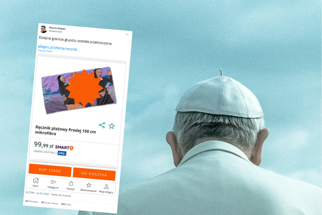 Ręcznik z podobizną papieża wywołał burzę w sieci. Jedni się śmieją, inni zgłaszają naruszenie