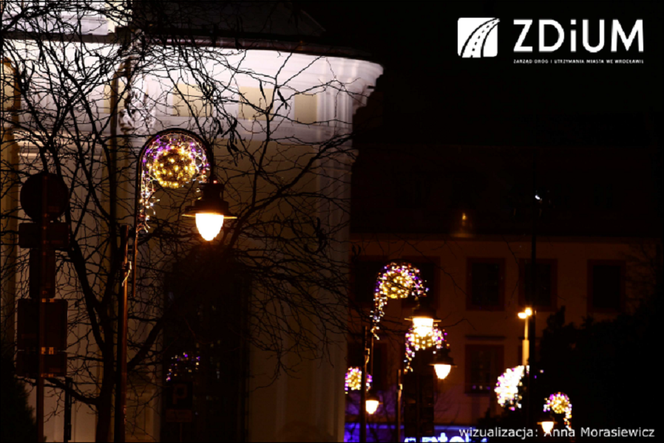 Świąteczne iluminacje na wrocławskich ulicach