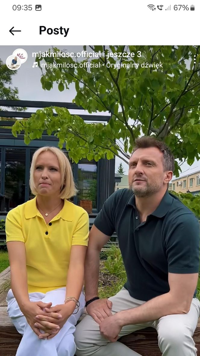 M jak miłość na planie. Dorota (Iwona Rejzner), Bartek (Arkadiusz Smoleński) 