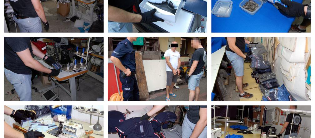 Maszyny do szycia i podrobiona odzież