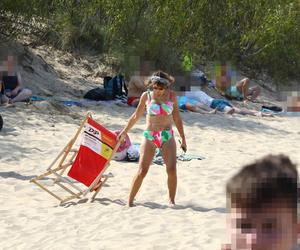 Grażyna Wolszczak na plaży w Gdańsku