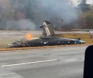 Samolot rozbił się na autostradzie