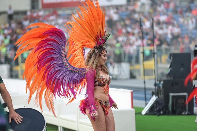 Kibice na meczu gwiazd Polska - Brazylia na Stadionie Śląskim