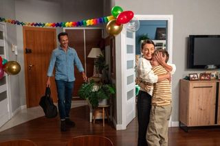 Barwy szczęścia odc. 3141. Kasia (Katarzyna Glinka), Mariusz (Rafał Cieszyński), Ksawery (Bartosz Gruchot)