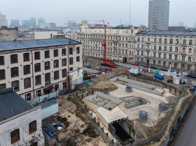 Budowa przystanku Śródmieście w Łodzi styczeń 2025