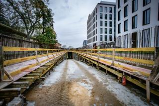Nowe Centrum Łodzi - zdjęcia z budowy podziemnej drogi przy Rynku Kobro 