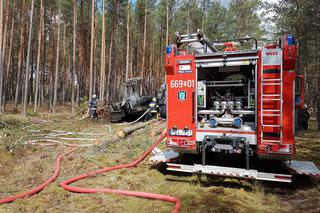 Pożar kombajnu zrębowego