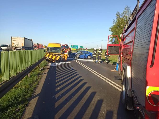 Wypadek w Gronowie koło Torunia. "Czołówka" na dk nr 15