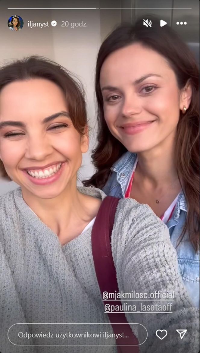 M jak miłość nowy sezon. Aneta (Ilona Janyst), Kasia (Paulina Lasota) na planie