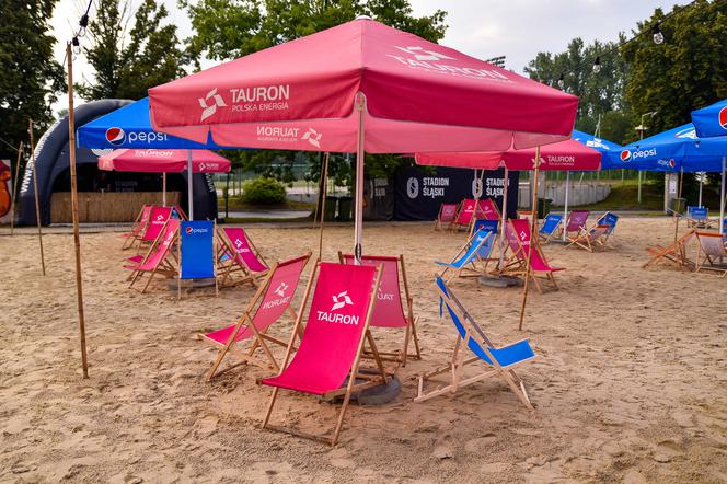 Tak wygląda sztuczna plaża przy Stadionie Śląskim. Rozkręcaliśmy tam imprezę w ramach Eska Summer City