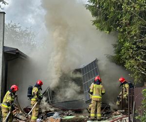 Pożar i zawalenie budynku w Dąbrowie Górniczej