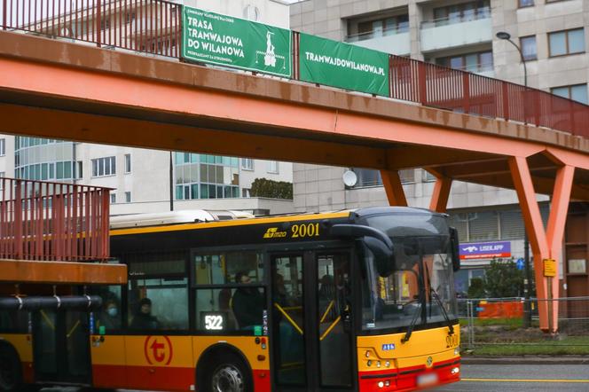 Zmiana organizacji ruchu w związku z budową linii tramwajowej do Wilanowa