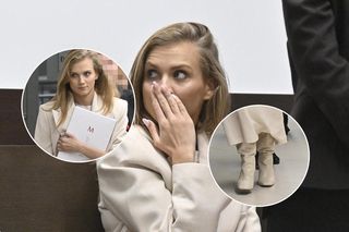 Skromniutka Kaczorowska tak pokazała się w sądzie. Na rozwód zakryła się od stóp do głów