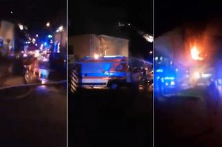 Nocny pożar przy ul. Polnej w Łodzi. Film internautki [WIDEO]