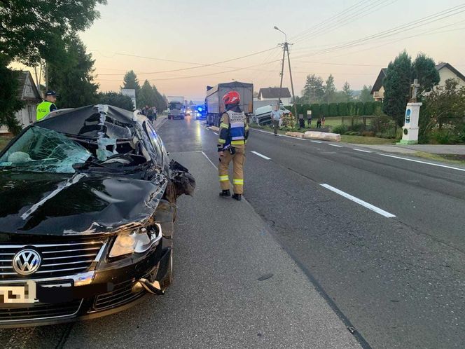 Wypadek w miejscowości Uszew na DK 75
