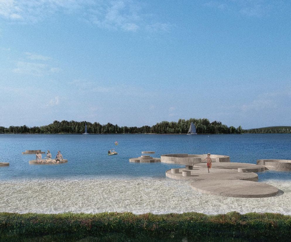 Zmiany na plaży nad jeziorem w Pszczewie 