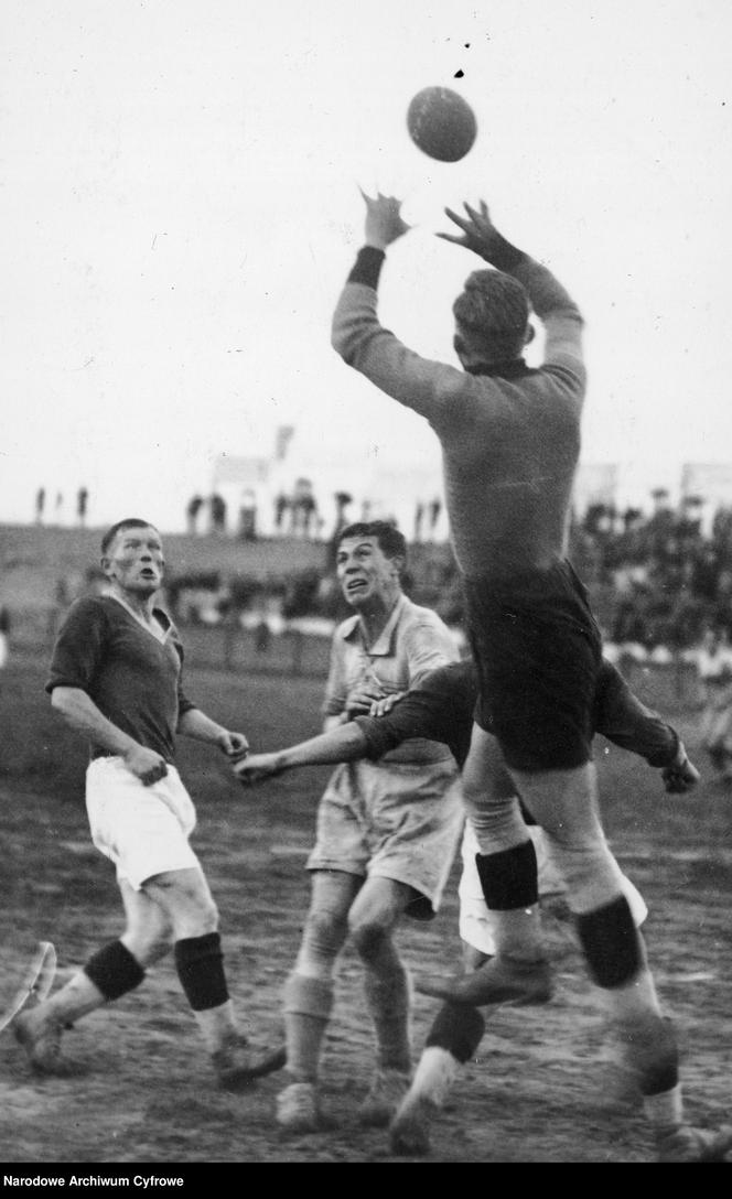 Mecz piłki nożnej ŁKS Łódź - FC Wien w Łodzi, 1937 r.