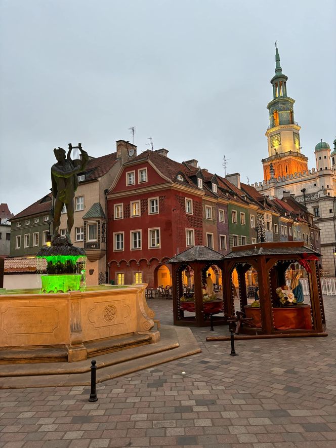 Przygotowania do Jarmarku Świątecznego na Starym Rynku w Poznaniu