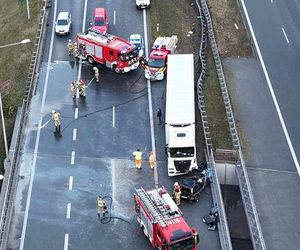 Wypadek na A2 pod Mińskiem Mazowieckim