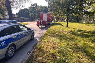 Sokołów Podlaski: 20-letni kierowca spowodował kolizję i wjechał do stawu