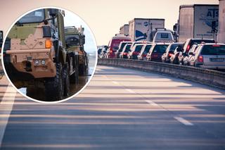 Wypadek wojskowych ciężarówek pod Wrocławiem. Potężne korki na autostradzie A4