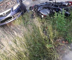 Lisia Góra. Zderzenia motocykla z osobówką na drodze krajowej na 73