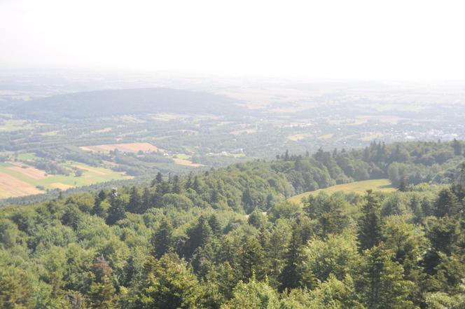 Piękne Góry Świętokrzyskie widziane ze słynnej wieży