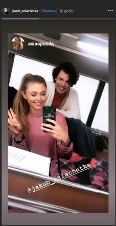 Barwy szczęścia. Kacper Jakub Szlachetka) i Joanna Opozda na planie