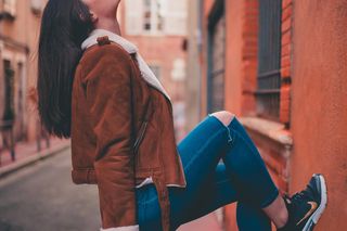 Brązowa kurtka z zamszu