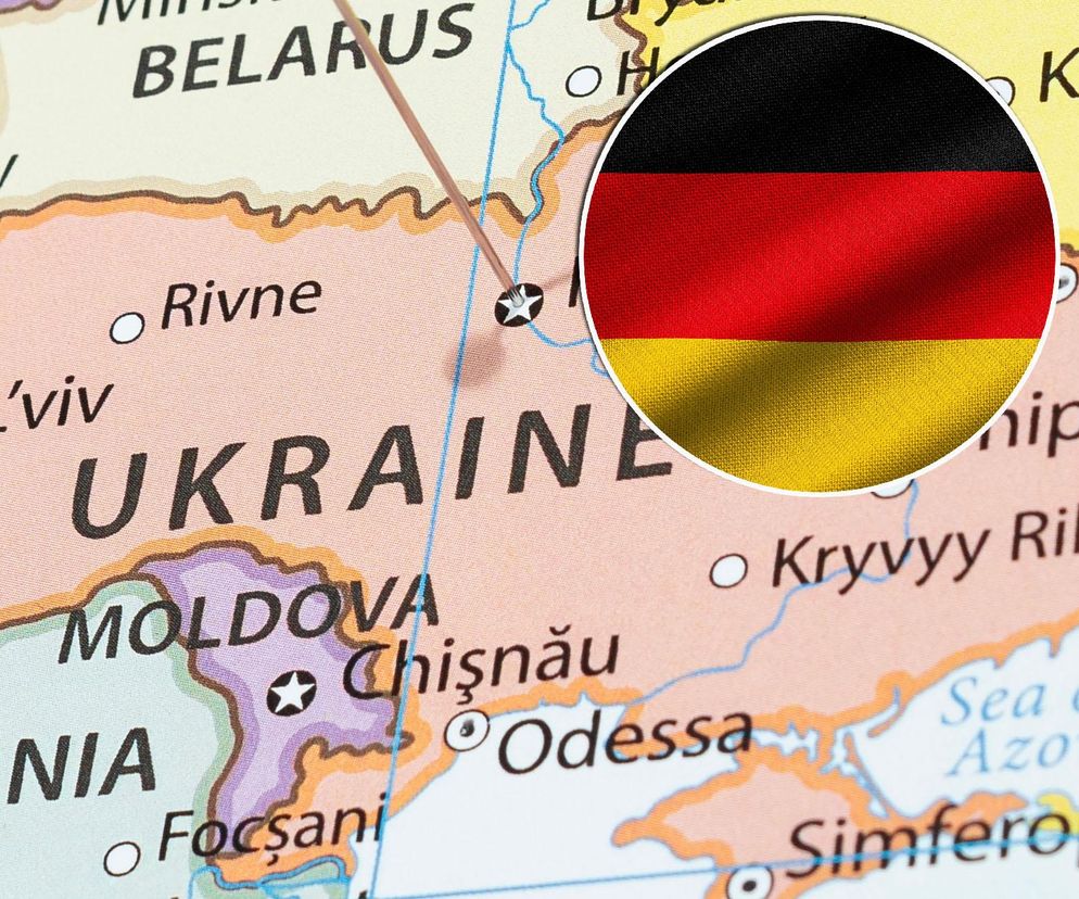 Flaga Niemiec, mapa Ukrainy
