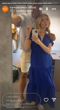 Barwy szczęścia na planie. Dominika (Karolina Chapko), Sebastian (Marek Krupski)