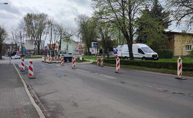 Utrudnienia na ulicy Śniadeckich w Lesznie 