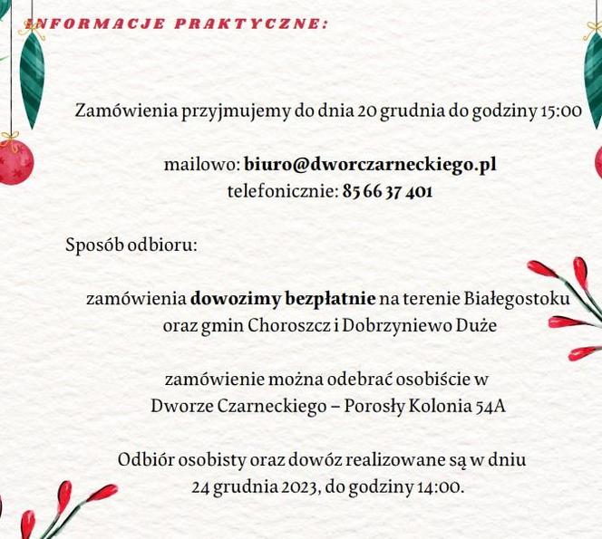 Catering świąteczny Dwór Czarneckiego