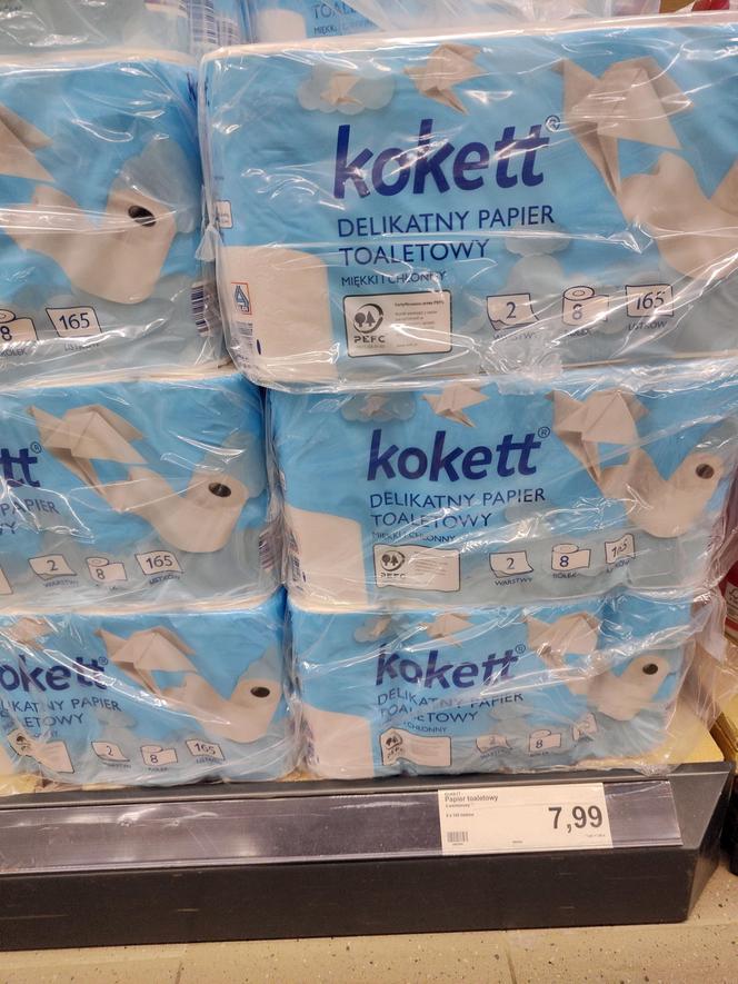 2-warstwowy papier toaletowy Kokett 8 rolek za 7,99 zł