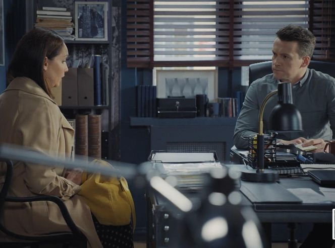 M jak miłość, odcinek 1884. Klientka (Barbara Kubrak), Jakub Karski (Krzysztof Kwiatkowski)