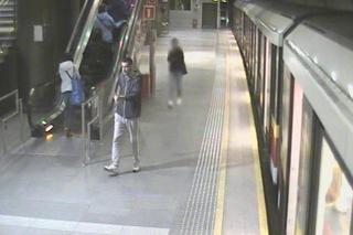 Próbował wepchnąć pod pociąg metra dwie osoby! Policja opublikowała wstrząsające nagranie
