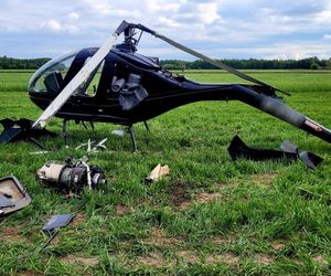 Mazowieckie: Wypadek podczas awaryjnego lądowania. Rozbił się śmigłowiec