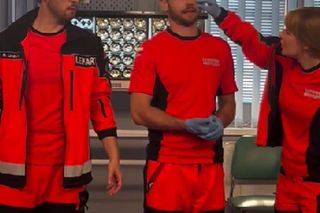 Na sygnale. Lisicki (Kamil Błoch), Nowy (Kamil Wodka), Basia (Anna Wysocka-Jaworska)