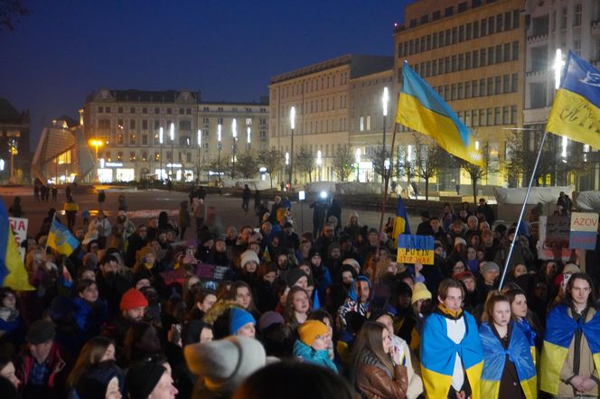 Manifestacja w trzecią rocznicę wybuchu wojny w Ukrainie