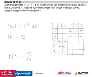 Matura 2022: matematyka, poprawka. Odpowiedzi Arkusz PDF	