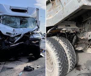 Wypadek na S8 w Wolicy. Kierowca samochodu dostawczego został zakleszczony w kabinie swojego pojazdu