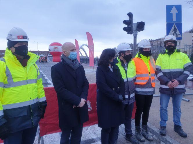 Otwarcie drugiej jezdni wiaduktu Biskupia Górka w Gdańsku 29.01.2021 r.