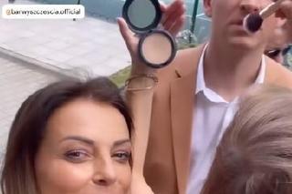 Barwy szczęścia na planie. Kasia (Katarzyna Glinka), Łukasz (Michał Rolnicki)