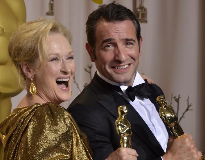 Oscary 2012. Meryl Streep (najlepsza aktorka) i Jean Dujardin (najlepszy aktor)