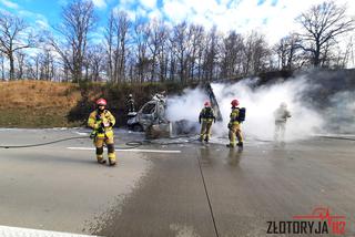 Najpierw pożar, potem wypadek. Potężny korek na autostradzie A4 