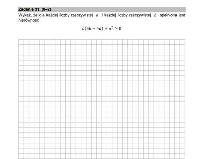 Matura poprawkowa z matematyki 2021 - zadanie otwarte 31 (2 punkty)