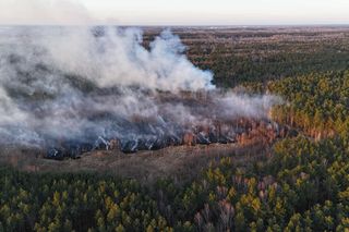 Płonie poligon pod Warszawą. Dym widać z daleka. Ogień nie jest jeszcze opanowany